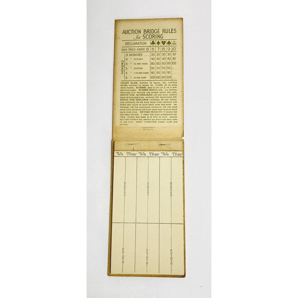 Vtg Art Deco Bridge Score Pad Booklet Lady Pink Dress with Umbrella 1920s-30s - Picture 2 of 5